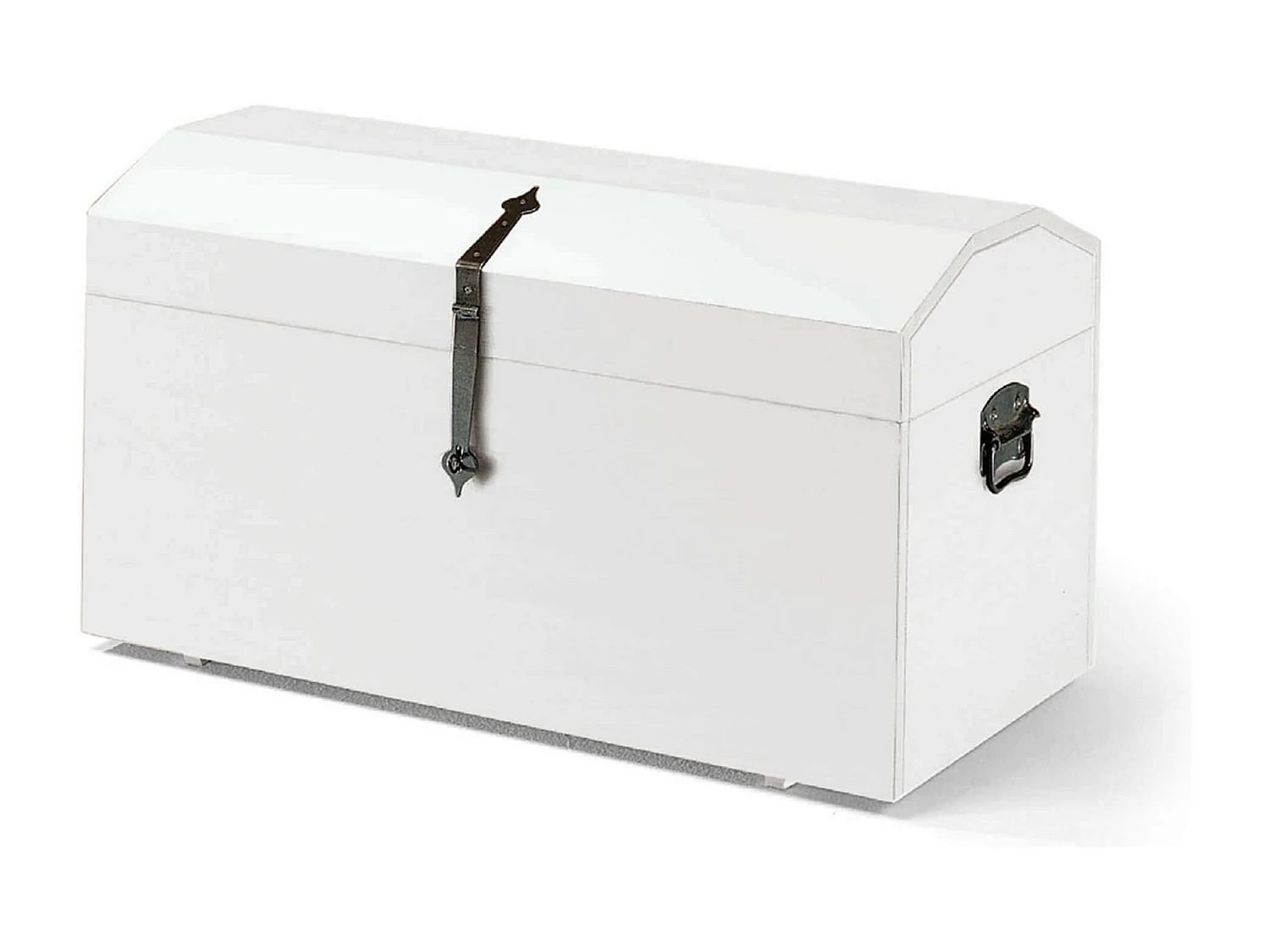 MilaniHome.it - Baule In Legno Massello 98x47x54di coloreBianco