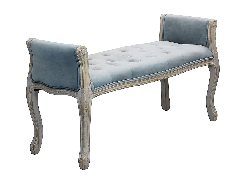 MilaniHome.it - panca vintage in velluto di design moderno vintage cm 113x48x 45/60 hdi coloreGrigio