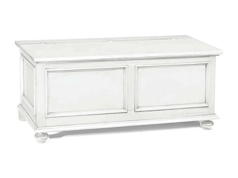 MilaniHome.it - Cassapanca Bianca 100 Per Interno Camera Cameretta Sala Da Pranzo Salotto Cucina Arte Povera Massellodi coloreBianco