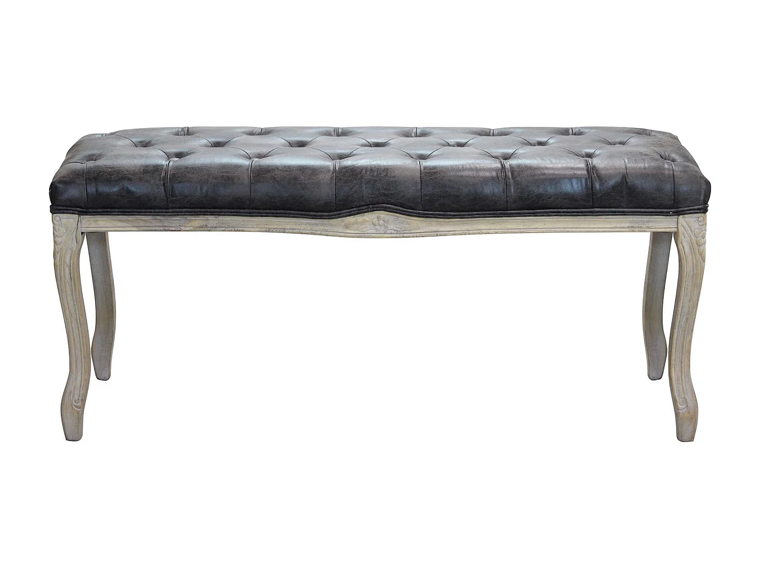 MilaniHome.it - panca vintage in ecopelle di design moderno vintage cm 110x36x47 hdi coloreGrigio scuro