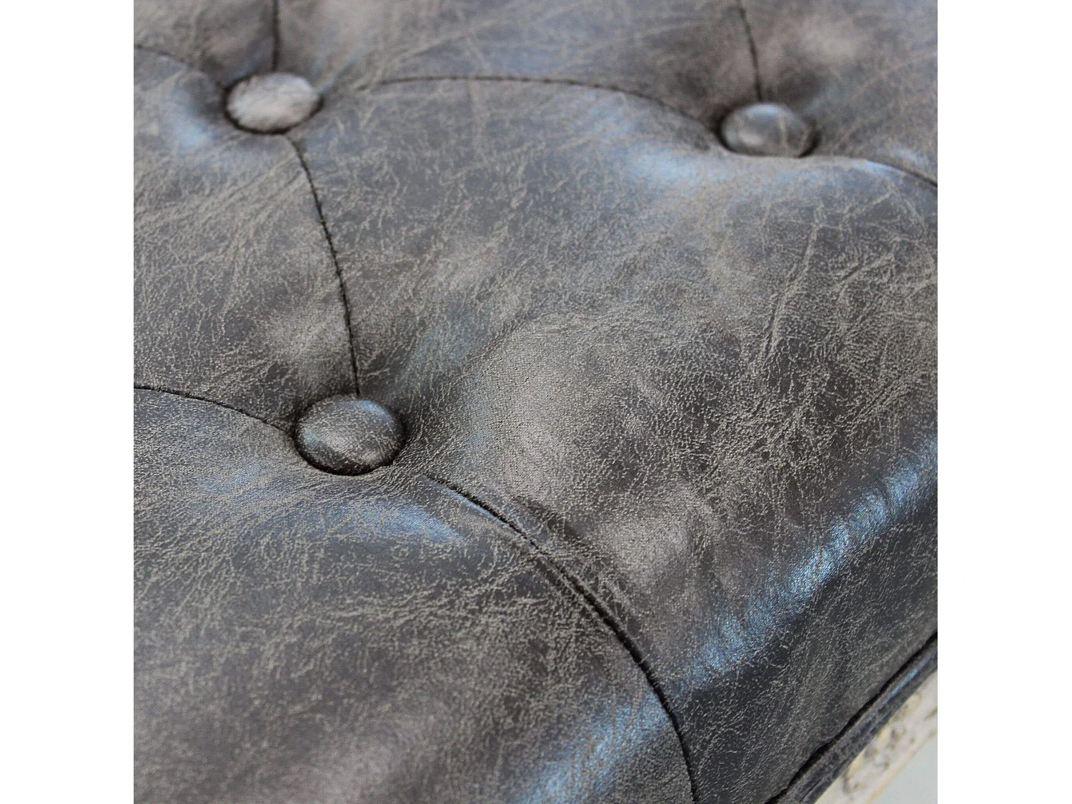 MilaniHome.it - panca vintage in ecopelle di design moderno vintage cm 110x36x47 hdi coloreGrigio scuro