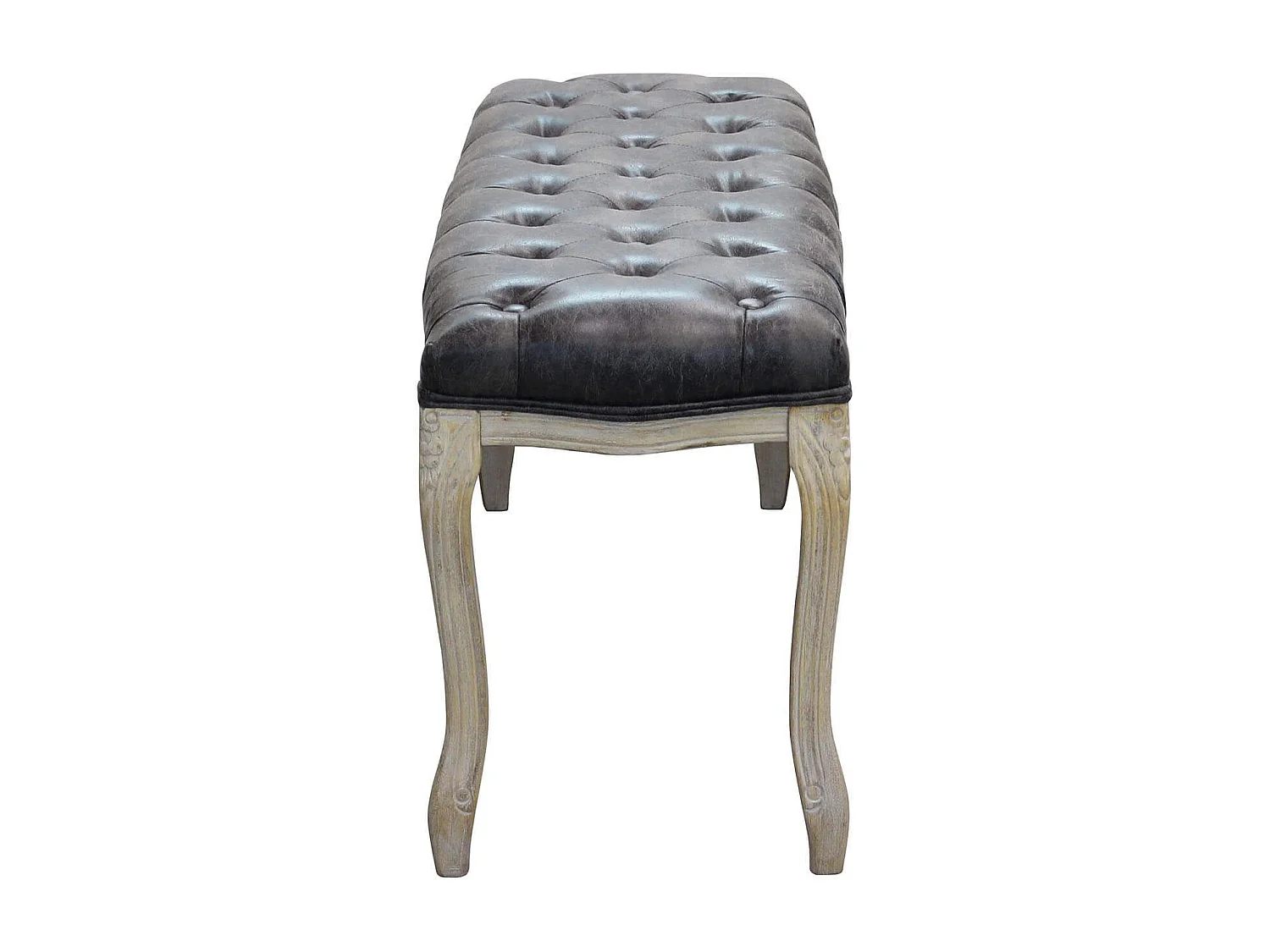 MilaniHome.it - panca vintage in ecopelle di design moderno vintage cm 110x36x47 hdi coloreGrigio scuro