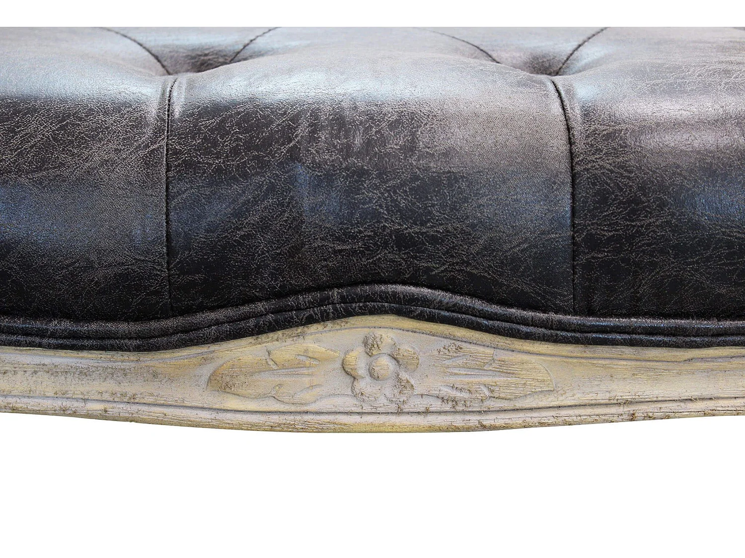 MilaniHome.it - panca vintage in ecopelle di design moderno vintage cm 110x36x47 hdi coloreGrigio scuro