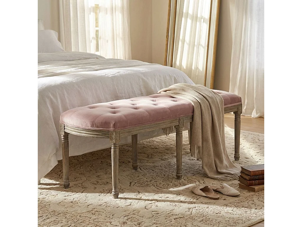 panca vintage in velluto di design moderno vintage cm 125x45x48 h