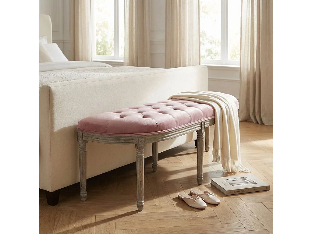 panca vintage in velluto di design moderno vintage cm 125x45x48 h