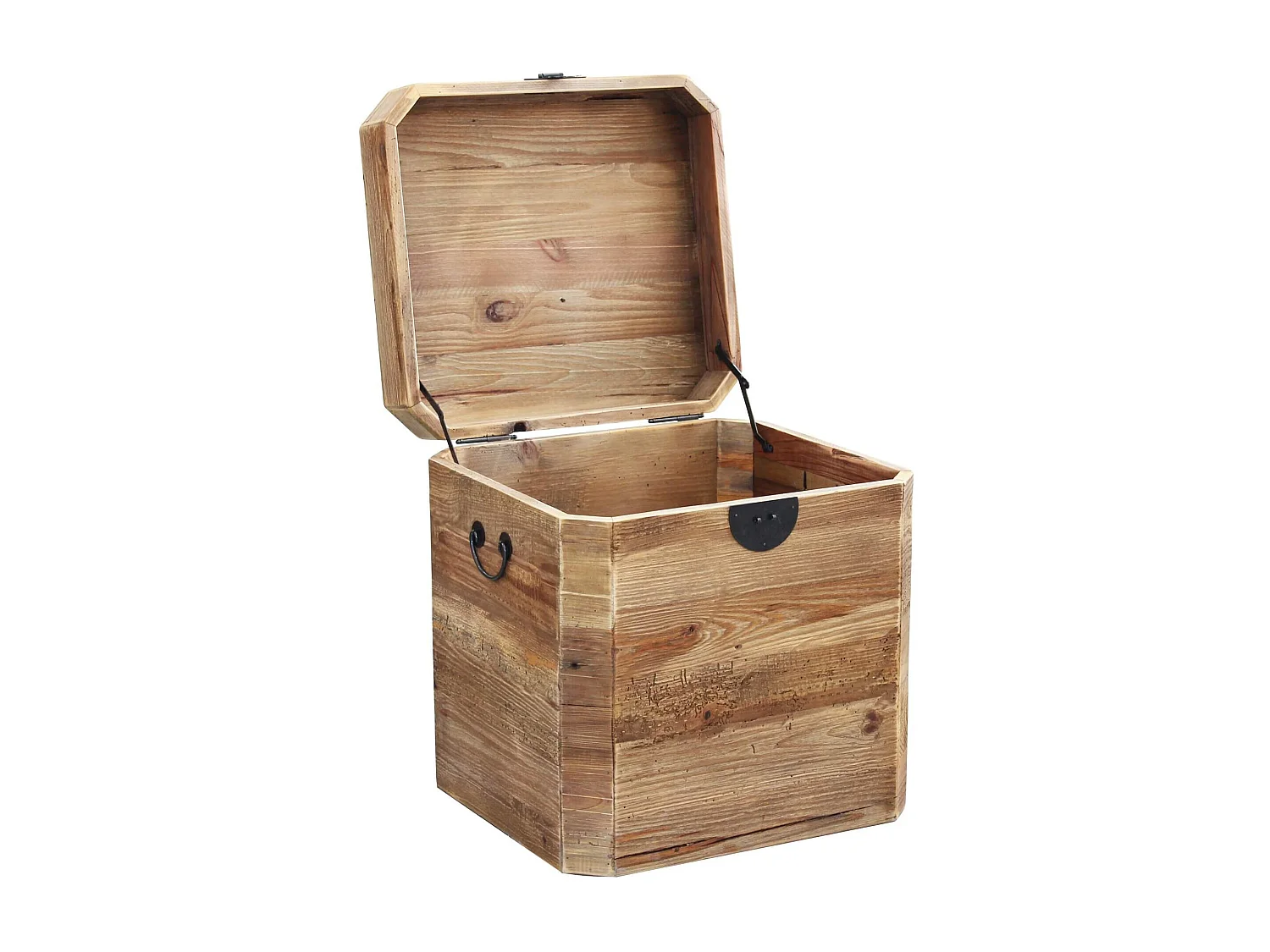 MilaniHome.it - Baule in legno di pino riciclato di design moderno in legno invecchiato pezzo unico cm 52x48x55 hdi coloreMarrone