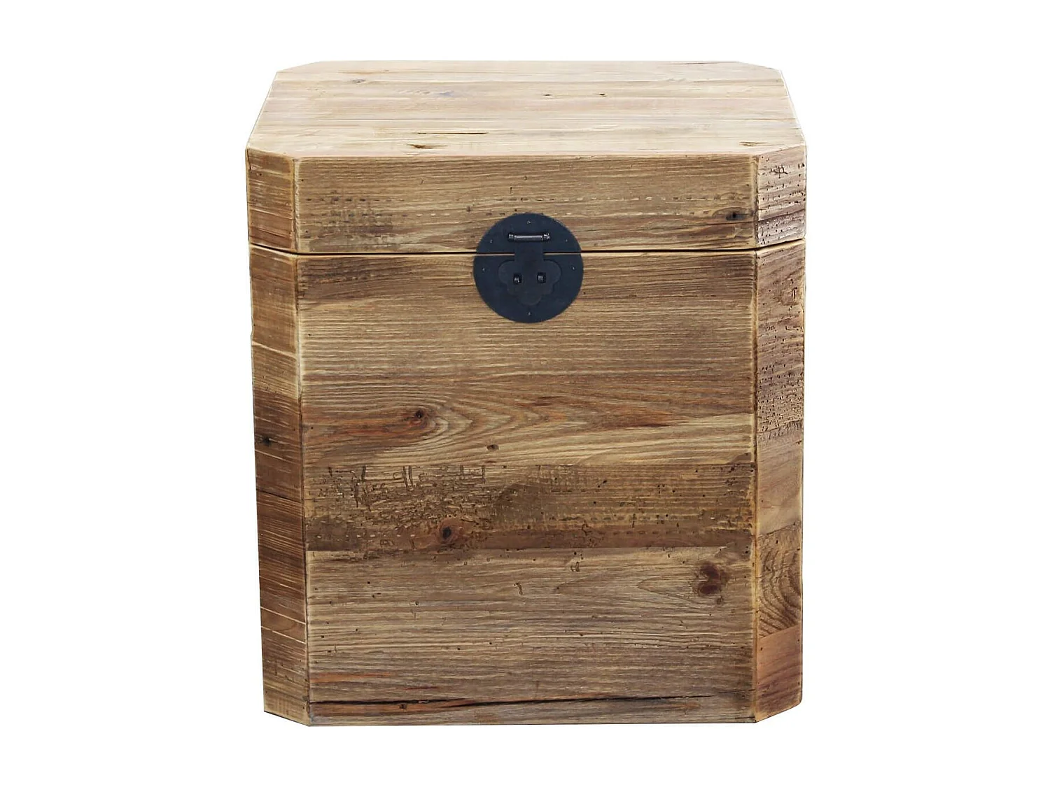 MilaniHome.it - Baule in legno di pino riciclato di design moderno in legno invecchiato pezzo unico cm 52x48x55 hdi coloreMarrone