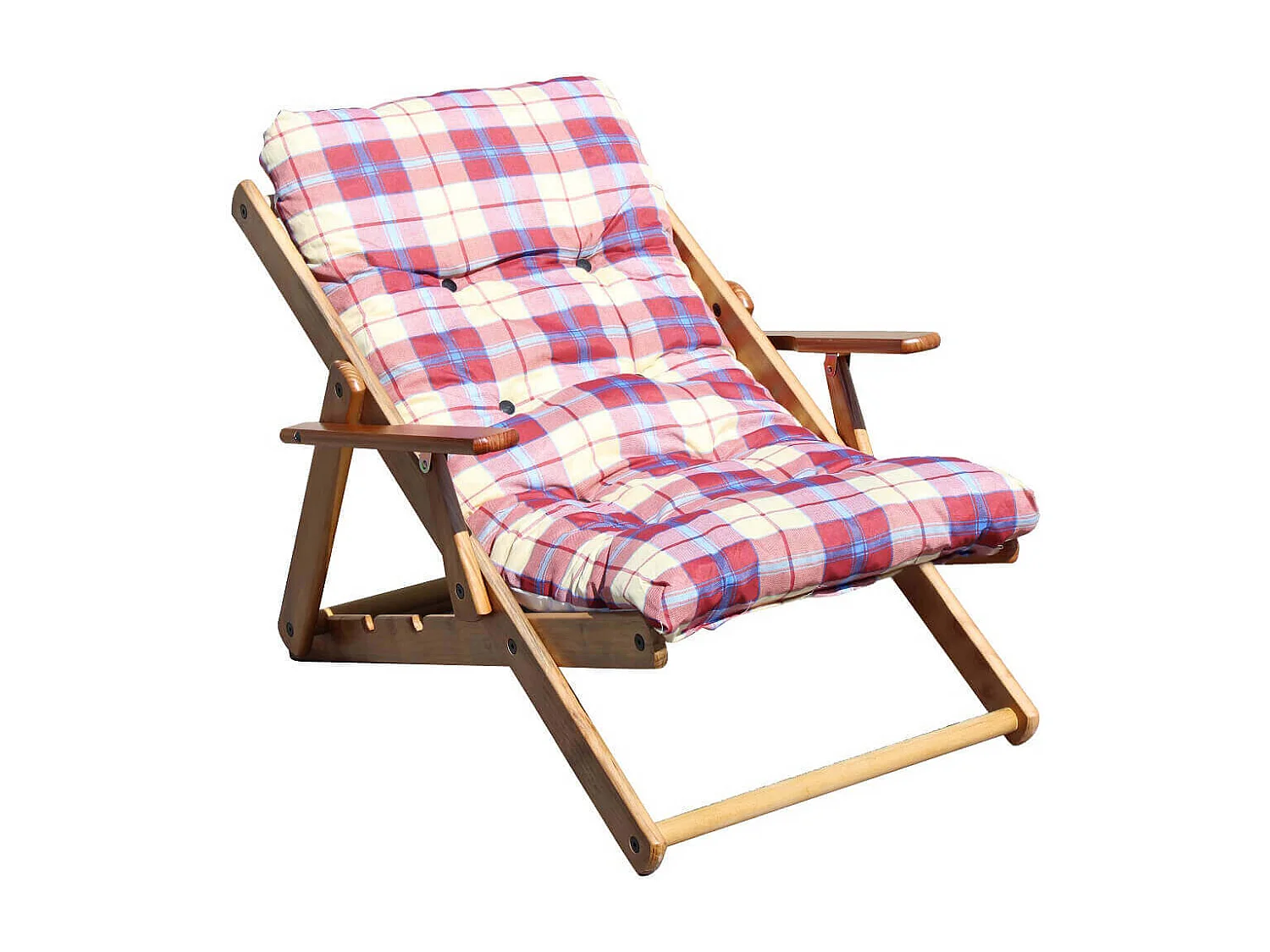 MilaniHome.it - Poltrona Sdraio 3 Posizioni Bordeaux Con Cuscino Per Interno, Veranda Salotto Sdraio Porticodi coloreRosso