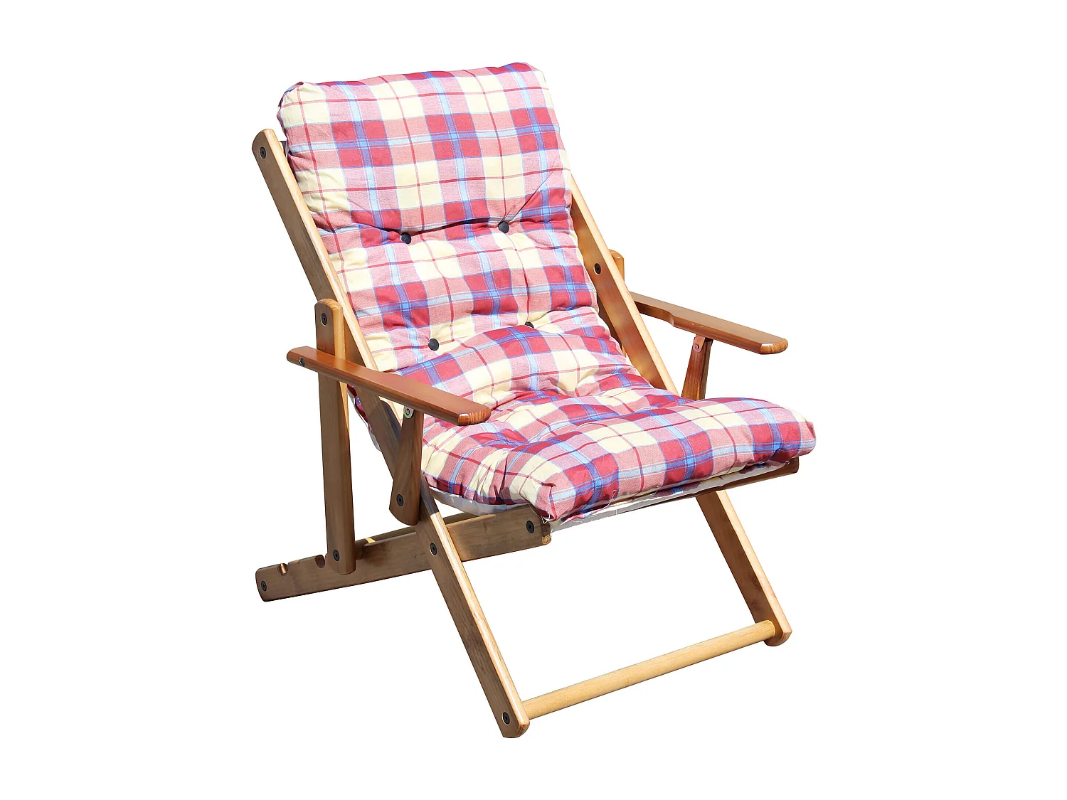 MilaniHome.it - Poltrona Sdraio 3 Posizioni Bordeaux Con Cuscino Per Interno, Veranda Salotto Sdraio Porticodi coloreRosso