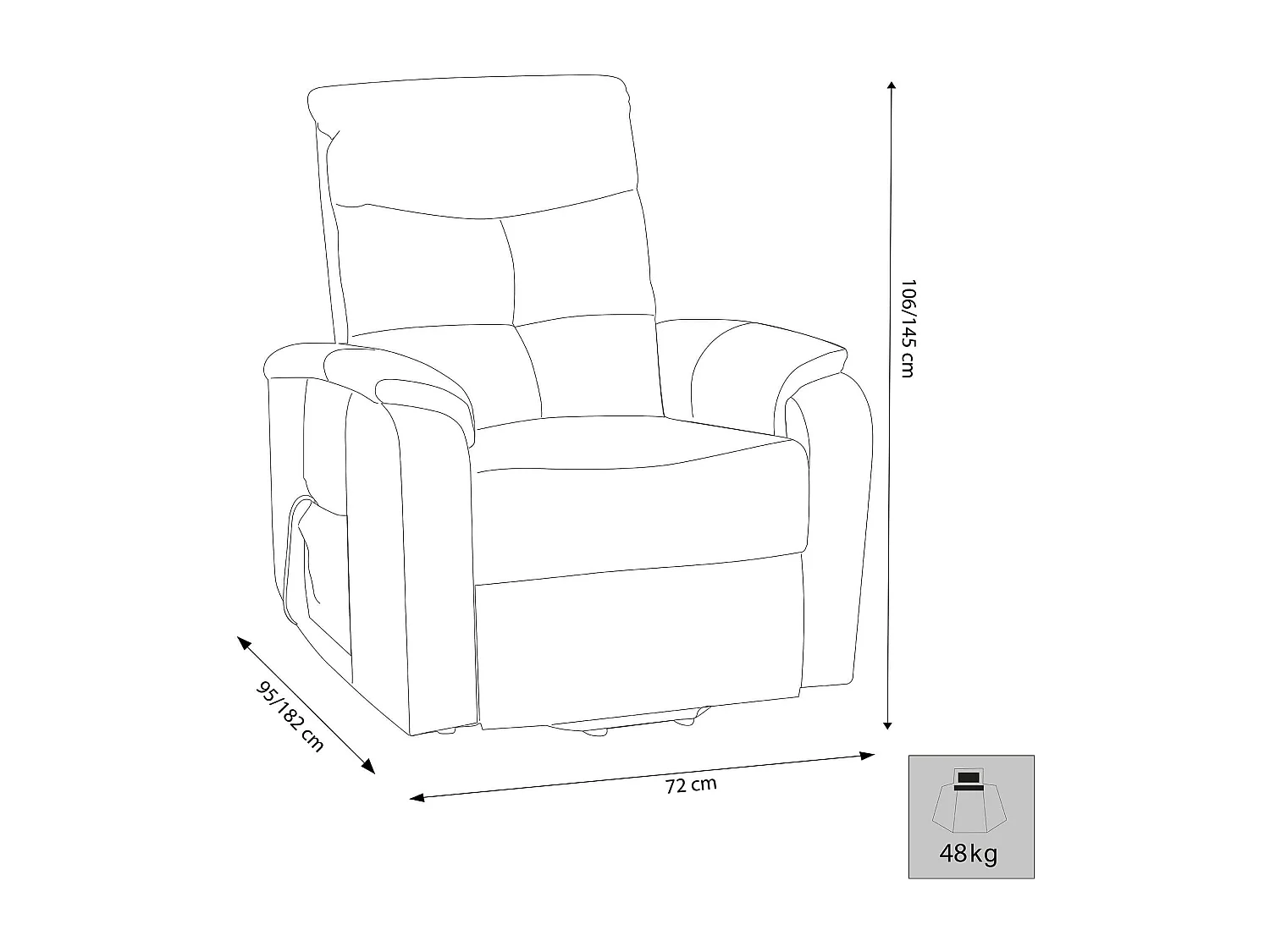 Milani Home - Poltrona Relax Elettrica Confort Imbottita Marrone Per Interno Salotto Per Anziani - Marrone