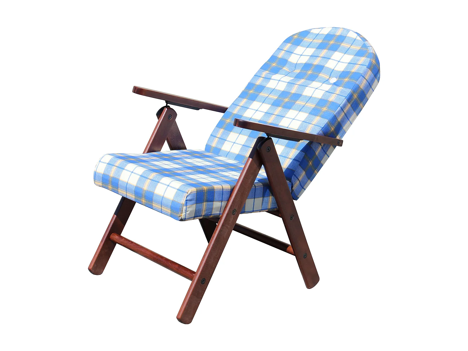 MilaniHome.it - Poltrona Sdraio 4 Posizioni Blu Con Cuscino Per Interno, Veranda Salotto Sdraio Porticodi coloreBlu