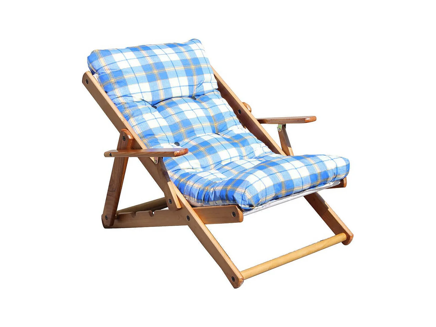 MilaniHome.it - Poltrona Sdraio 3 Posizioni Blu Con Cuscino Per Interno, Veranda Salotto Sdraio Porticodi coloreBlu