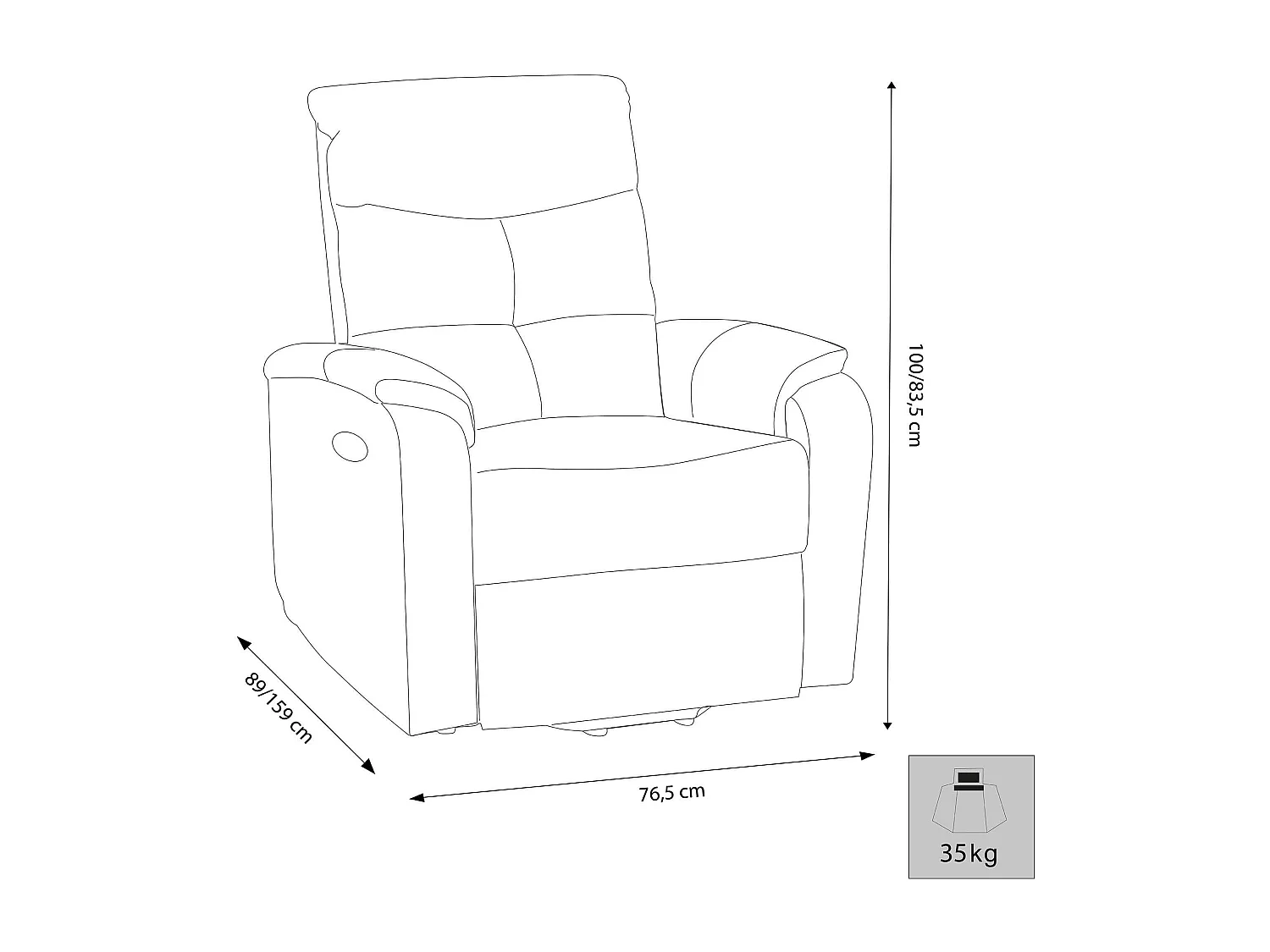 MilaniHome.it - Poltrona Relax Reclinabile Confort Imbottita Marrone Per Interno Salotto Per Anzianidi coloreMarrone