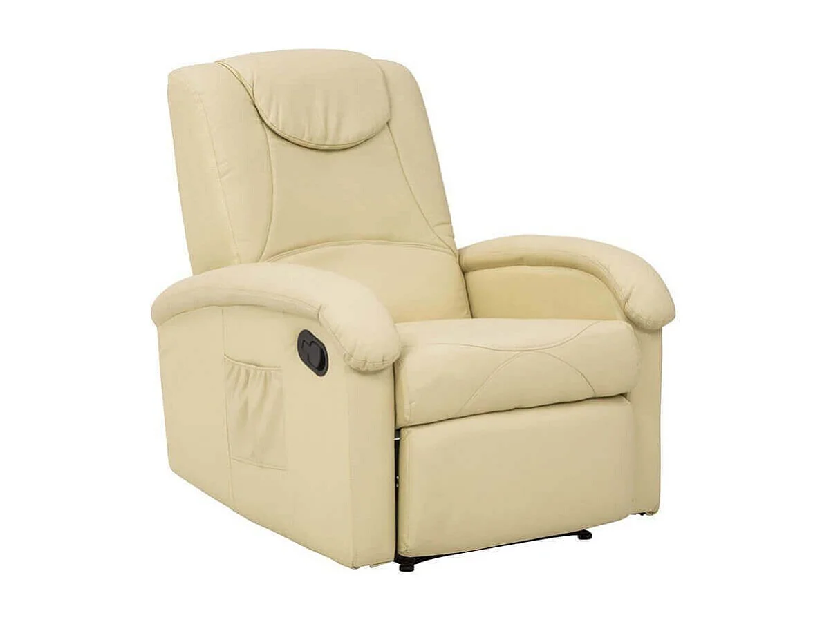 MilaniHome.it - Poltrona Relax Reclinabile Confort Imbottita Beige Per Interno Salotto Per Anzianidi coloreBeige