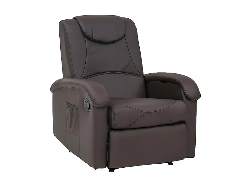 MilaniHome.it - Poltrona Relax Reclinabile Confort Imbottita Marrone Per Interno Salotto Per Anzianidi coloreMarrone