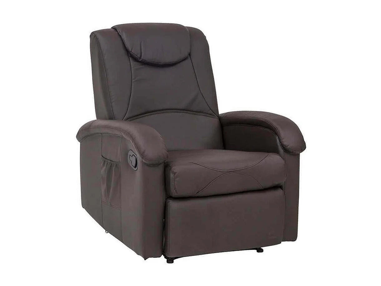 MilaniHome.it - Poltrona Relax Reclinabile Confort Imbottita Marrone Per Interno Salotto Per Anzianidi coloreMarrone