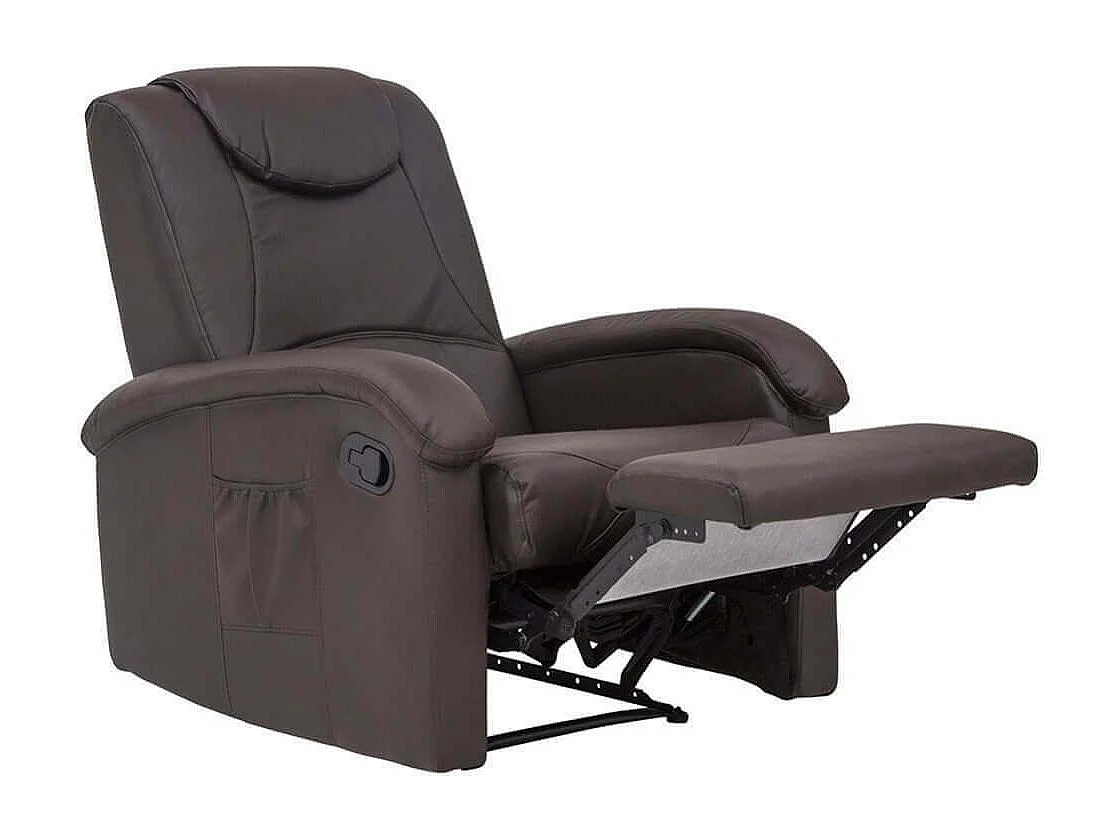 MilaniHome.it - Poltrona Relax Reclinabile Confort Imbottita Marrone Per Interno Salotto Per Anzianidi coloreMarrone