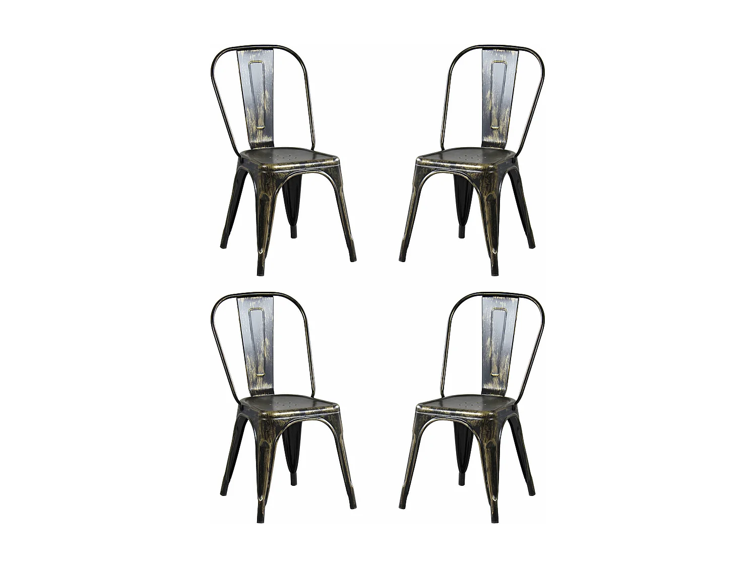 MilaniHome.it - Set Di 4 Sedie In Metallo Di Design Moderno Industrial Vintage Per Sala Da Pranzo Bar Ristorante Soggiornodi coloreOro