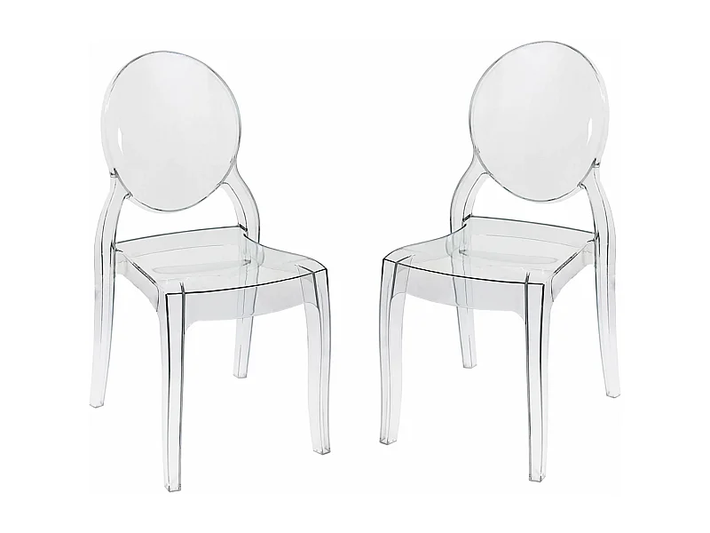 MilaniHome.it - Set Di 2 Sedie Moderne Di Design In Policarbonato Trasparente Per Sala Da Pranzo Cucina Ufficio Ristorante Bardi coloreTrasparente