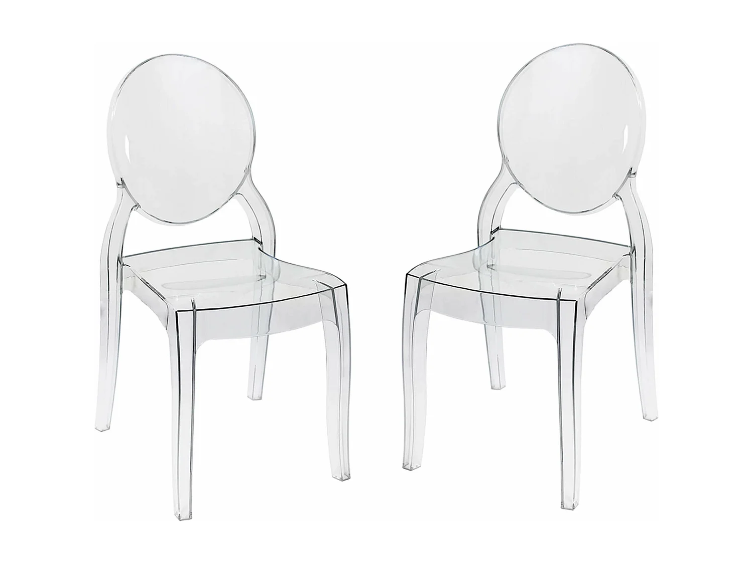 MilaniHome.it - Set Di 2 Sedie Moderne Di Design In Policarbonato Trasparente Per Sala Da Pranzo Cucina Ufficio Ristorante Bardi coloreTrasparente