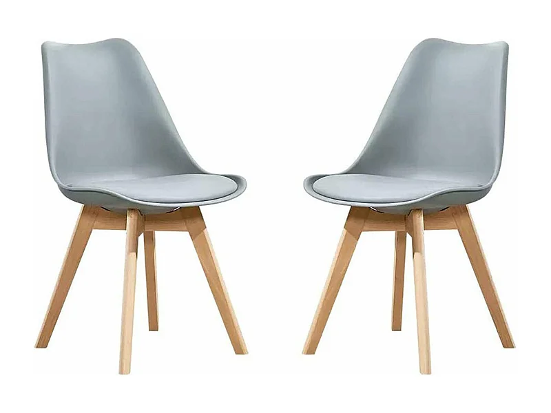 MilaniHome.it - Set Di 2 Sedie Moderne Con Seduta Imbottita Stile Nordico Gambe In Legno Per Sala Da Pranzo Salotto Bar Ristorantedi coloreGrigio