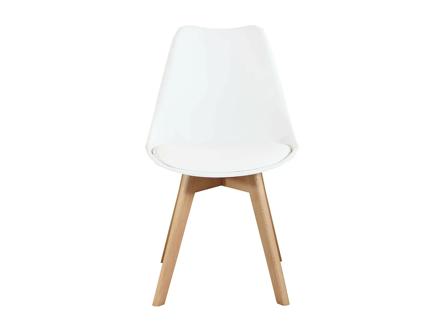 MilaniHome.it - Set Di 2 Sedie Di Design Moderne In Polipropilene Bianco E Legno Massello Di Faggio Per Sala Da Pranzo Locale Bar Ristorantedi coloreBianco