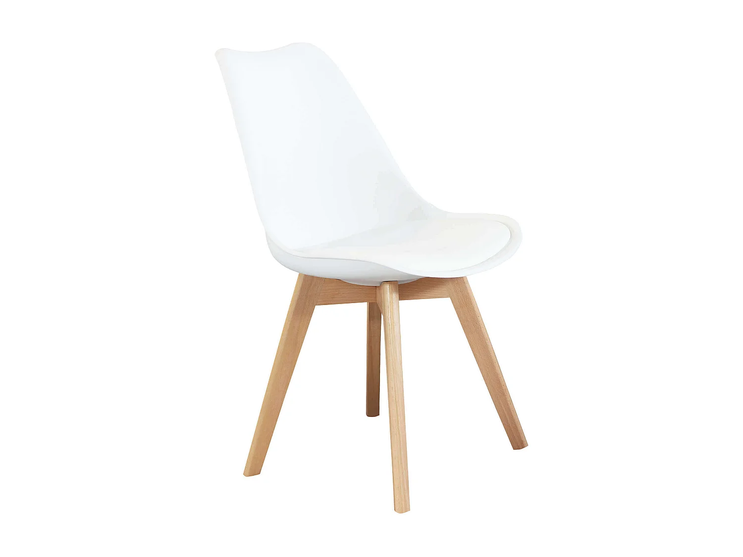 MilaniHome.it - Set Di 2 Sedie Di Design Moderne In Polipropilene Bianco E Legno Massello Di Faggio Per Sala Da Pranzo Locale Bar Ristorantedi coloreBianco