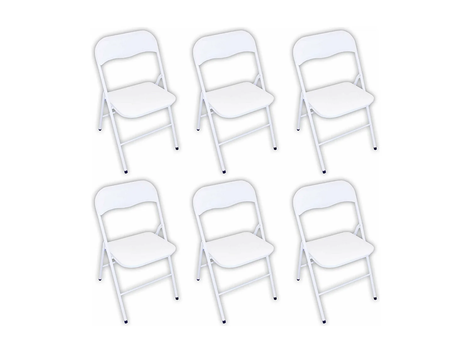 MilaniHome.it - Set Di 6 Sedie Slim Pieghevoli Bianche Con Comoda Imbottitura Nella Seduta Per Ospiti, Ufficio, Casa, Campeggiodi coloreBianco