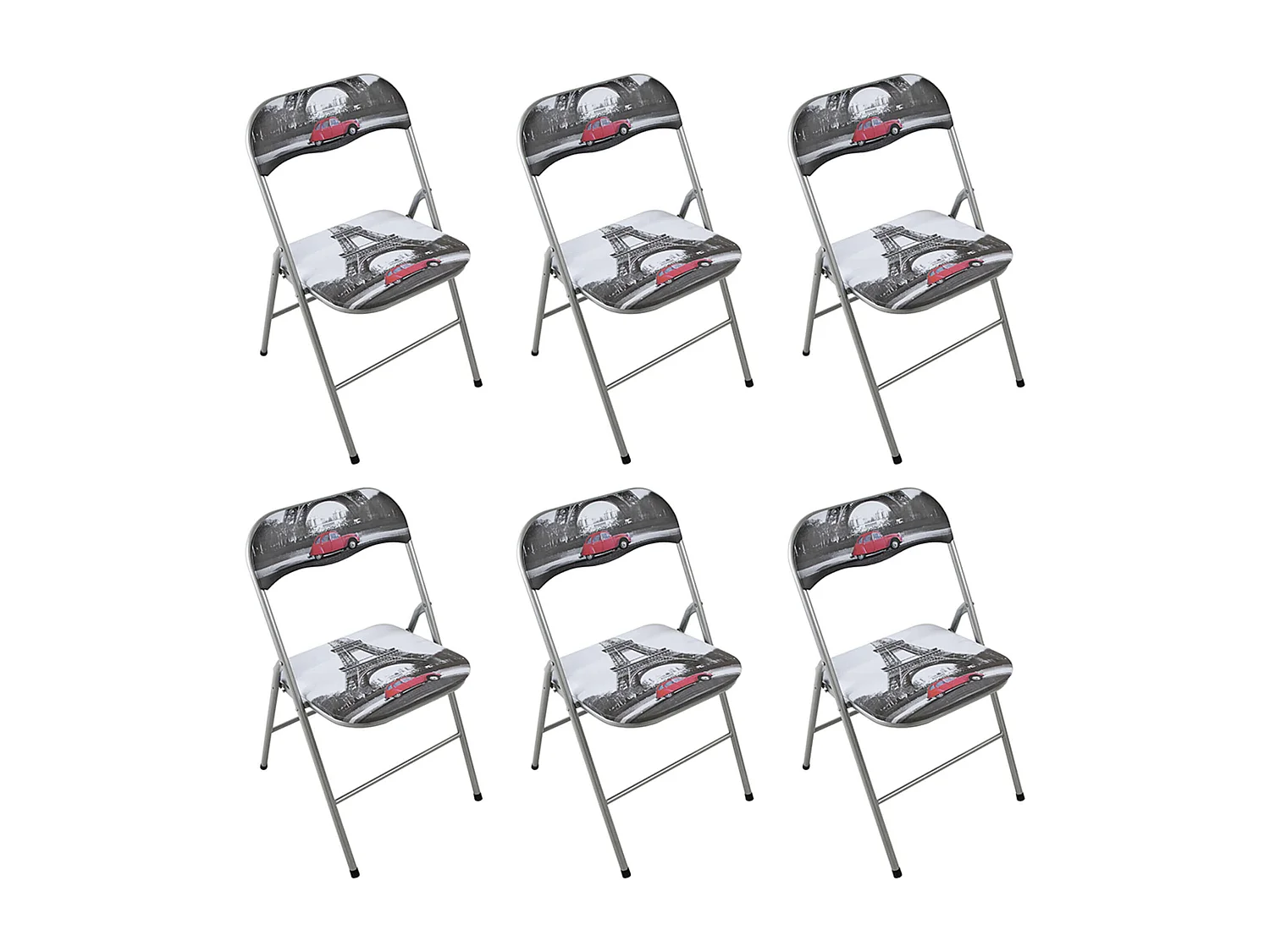 MilaniHome.it - Set Di 6 Sedie Slim Pieghevoli Parigi Di Design Con Comoda Imbottitura Nella Seduta Per Ospiti, Ufficio, Casadi coloreParigi