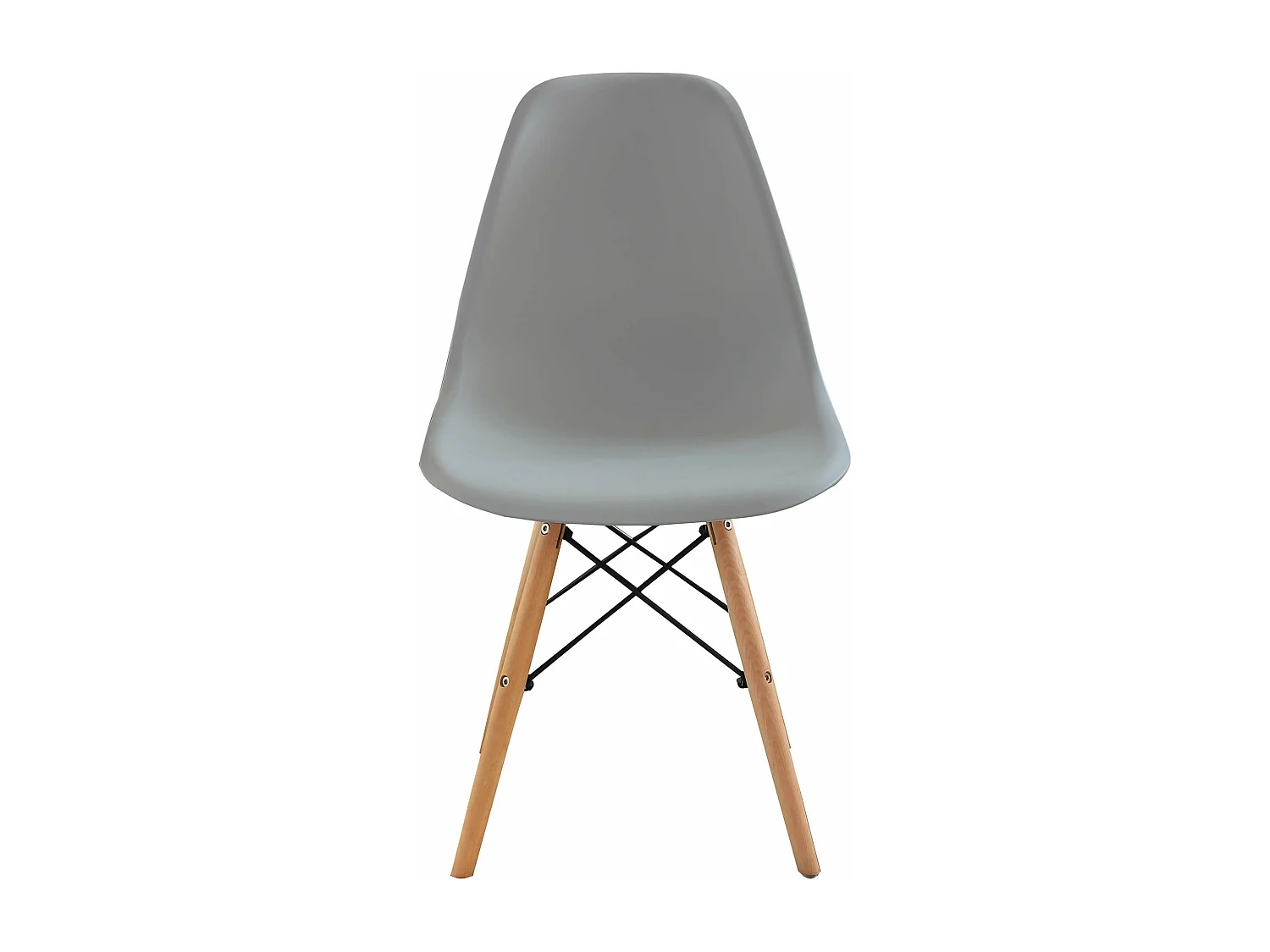 MilaniHome.it - Set Di 2 Sedie Di Design Moderne In Abs Grigio Struttura In Metallo Verniciato Nero Gambe In Legno Massello Di Faggiodi coloreGrigio