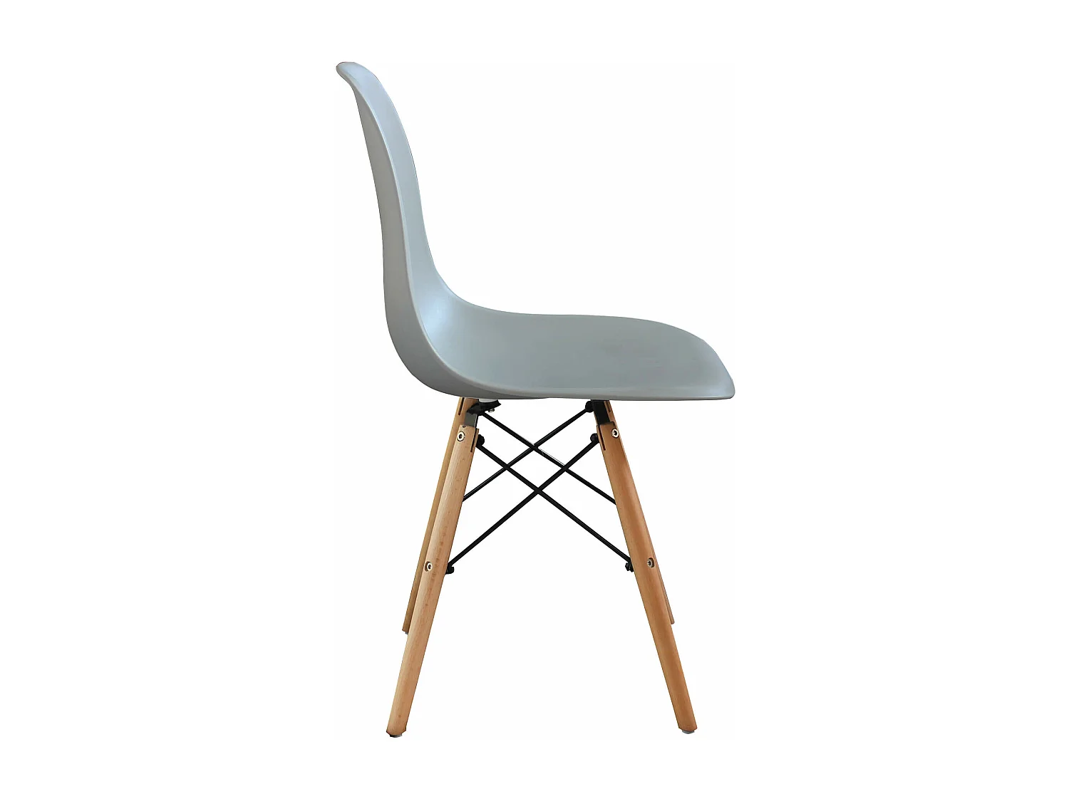 MilaniHome.it - Set Di 2 Sedie Di Design Moderne In Abs Grigio Struttura In Metallo Verniciato Nero Gambe In Legno Massello Di Faggiodi coloreGrigio