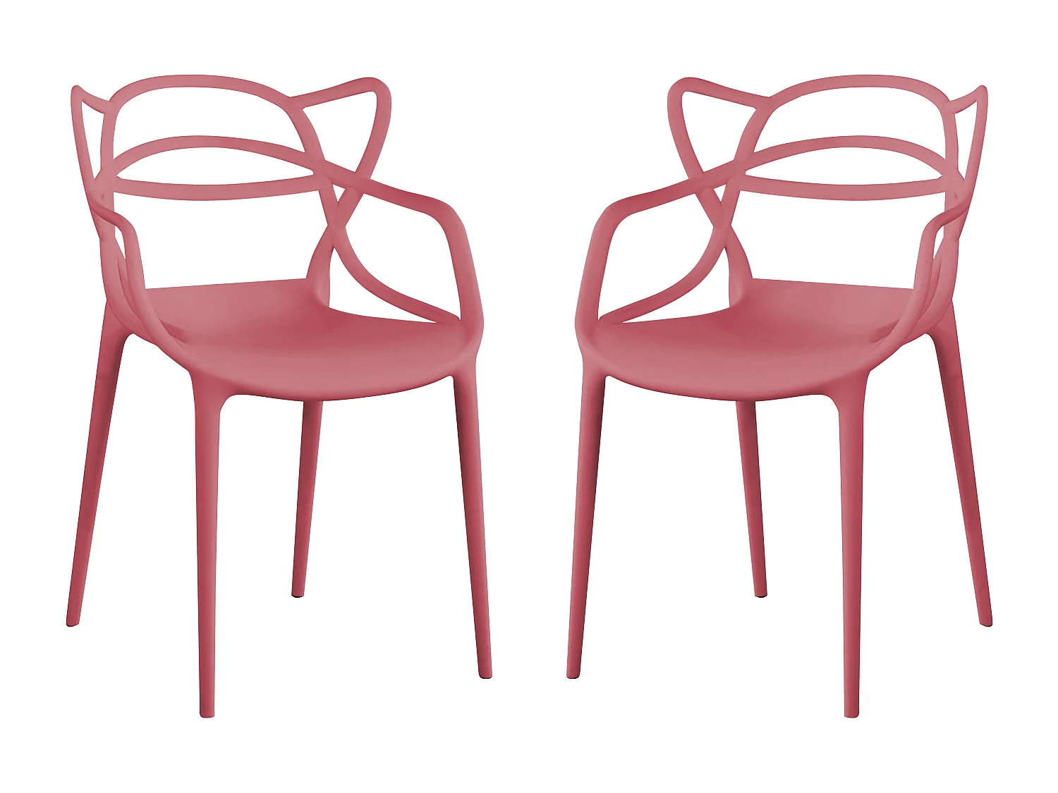 MilaniHome.it - Set Di 2 Sedia In Polipropilene Plastica Rosa Di Alta Qualità Di Design Per Interno E Giardino Stile Moderno Per Sala Da Pranzo, Cucinadi coloreRosa