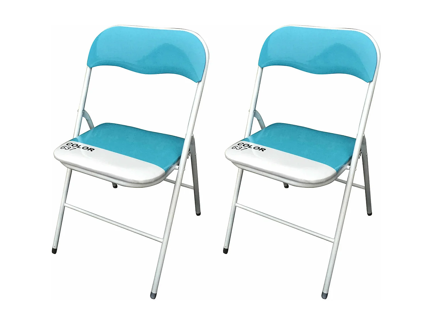 MilaniHome.it - Set Di 2 Sedie Slim Pieghevoli Blu Color 637 Con Comoda Imbottitura Nella Seduta Per Ospiti, Ufficio, Casa, Campeggiodi coloreBlu