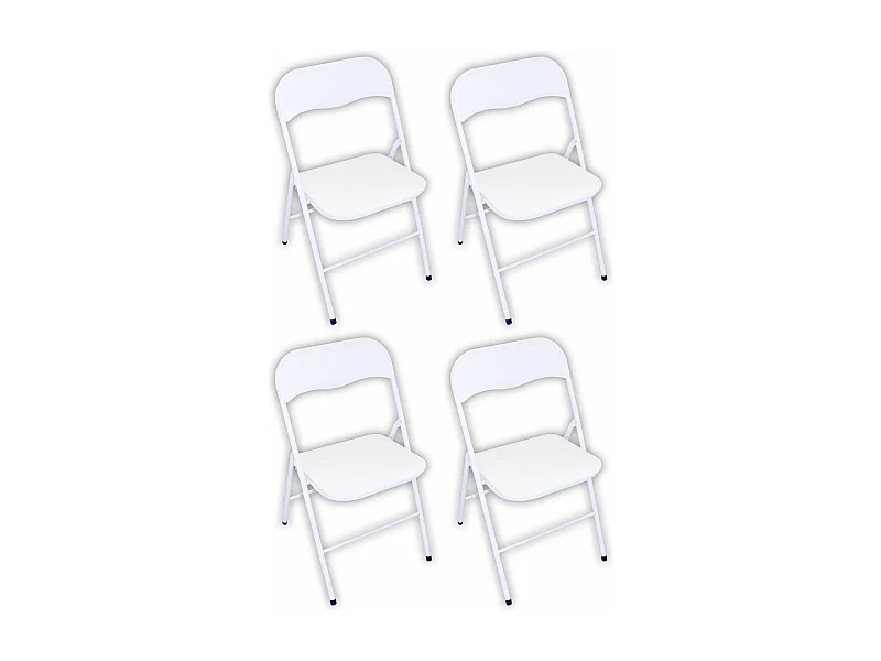 MilaniHome.it - Set Di 4 Sedie Slim Pieghevoli Bianche Con Comoda Imbottitura Nella Seduta Per Ospiti, Ufficio, Casa, Campeggiodi coloreBianco