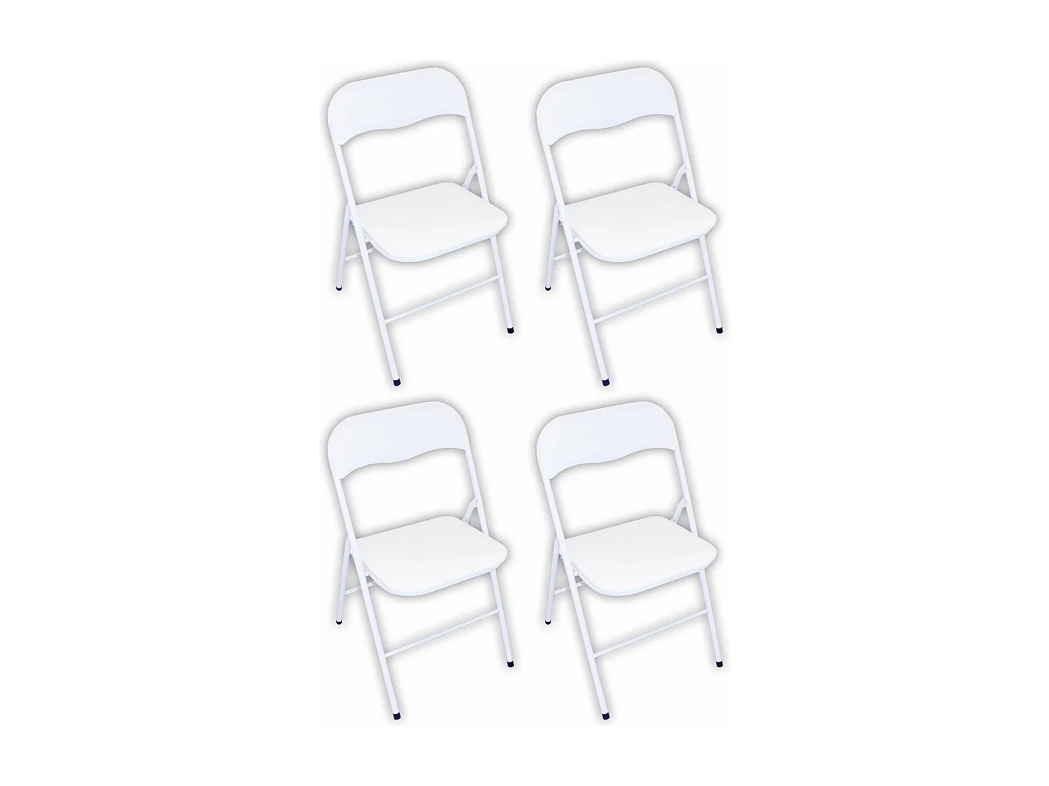 MilaniHome.it - Set Di 4 Sedie Slim Pieghevoli Bianche Con Comoda Imbottitura Nella Seduta Per Ospiti, Ufficio, Casa, Campeggiodi coloreBianco
