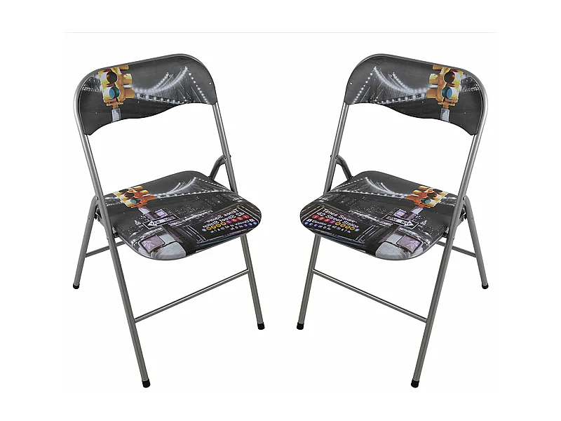 MilaniHome.it - Set Di 2 Sedie Slim Pieghevoli New York Di Design Con Comoda Imbottitura Nella Seduta Per Ospiti, Ufficio, Casadi coloreNew York