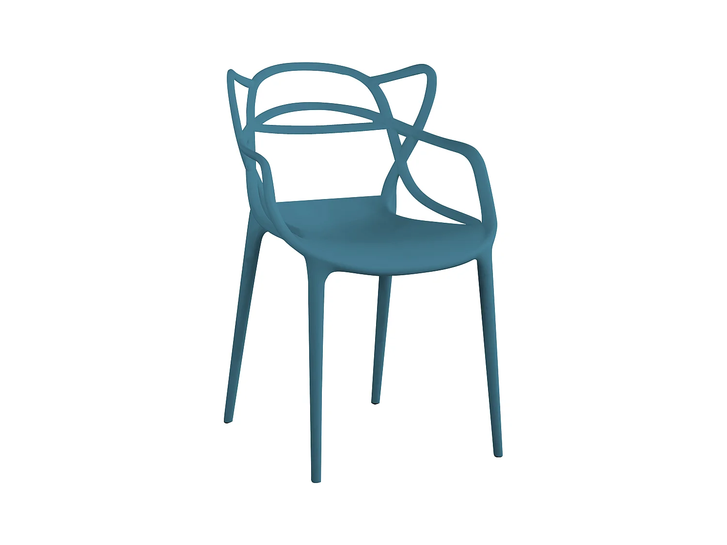 MilaniHome.it - Sedia In Polipropilene Plastica Blu Di Alta Qualità Di Design Per Interno E Giardino Stile Moderno Per Sala Da Pranzo, Cucinadi colorePetrolio