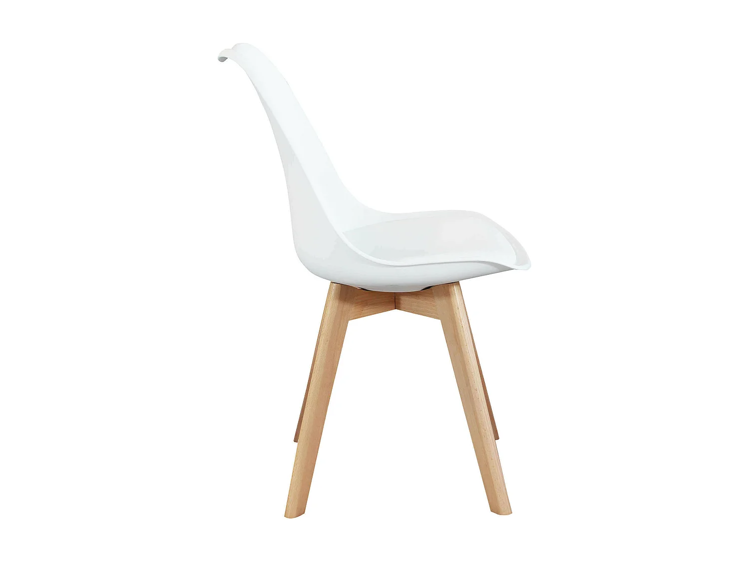 MilaniHome.it - Set Di 4 Sedie Di Design Moderne In Polipropilene Bianco E Legno Massello Di Faggio Per Sala Da Pranzo Locale Bar Ristorantedi coloreBianco