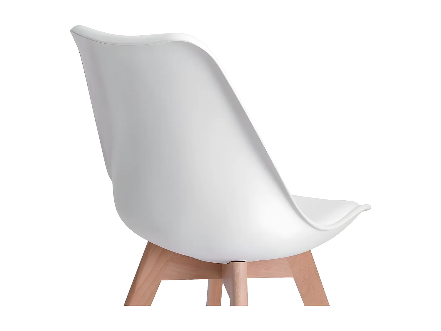 MilaniHome.it - Set Di 4 Sedie Di Design Moderne In Polipropilene Bianco E Legno Massello Di Faggio Per Sala Da Pranzo Locale Bar Ristorantedi coloreBianco