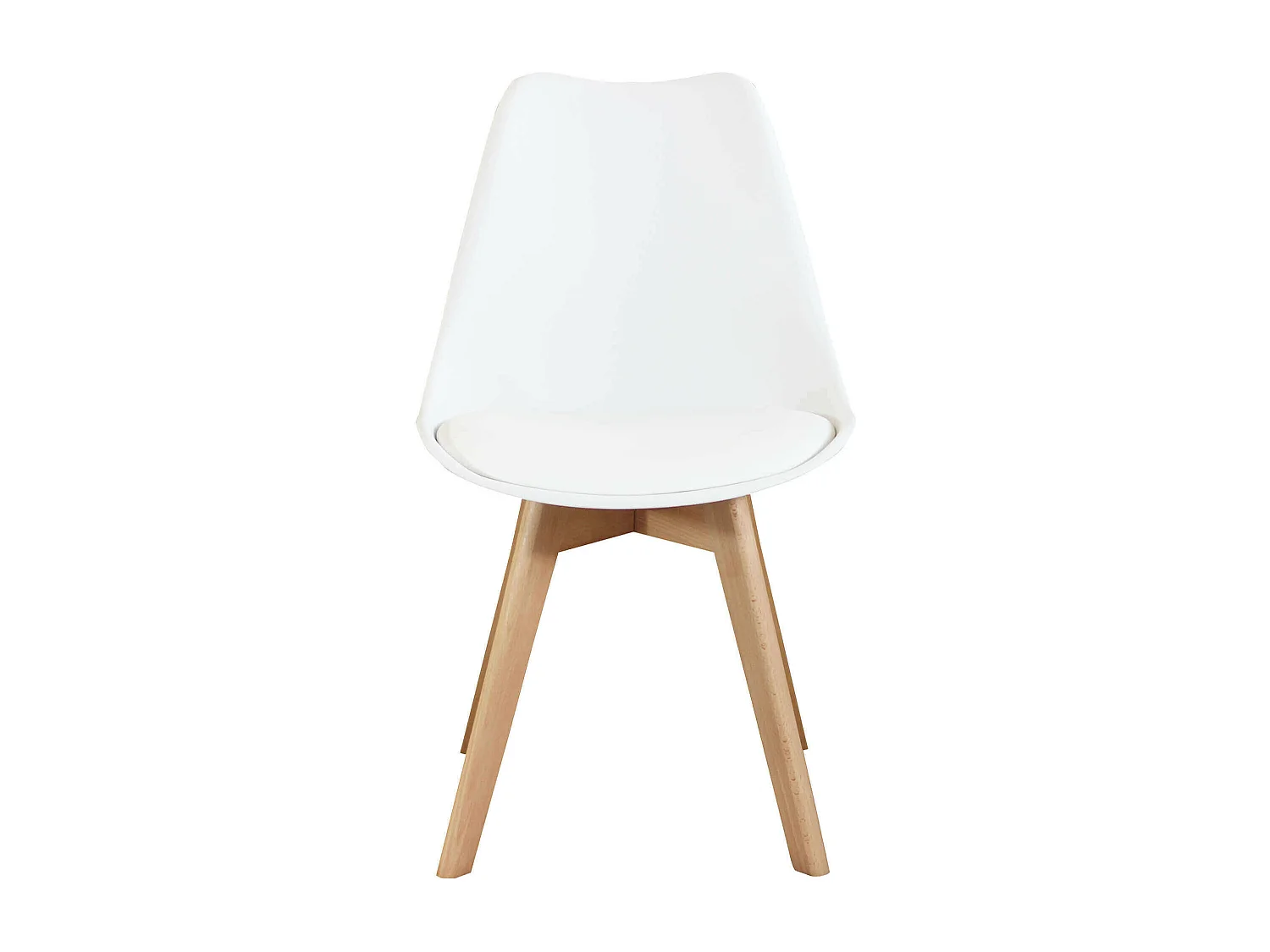 MilaniHome.it - Set Di 4 Sedie Di Design Moderne In Polipropilene Bianco E Legno Massello Di Faggio Per Sala Da Pranzo Locale Bar Ristorantedi coloreBianco