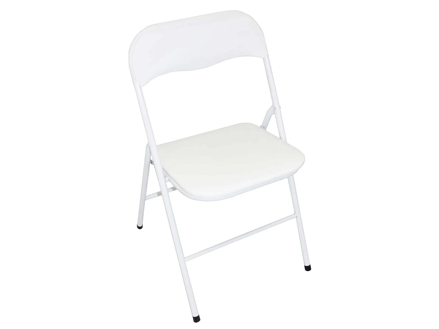 Milani Home - sedia pieghevole da interno in acciaio e PVC, bianco, per sala da pranzo, cucina e ufficio