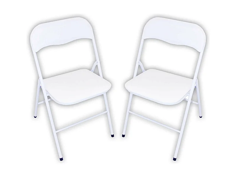 MilaniHome.it - Set Di 2 Sedie Slim Pieghevoli Bianche Con Comoda Imbottitura Nella Seduta Per Ospiti, Ufficio, Casa, Campeggiodi coloreBianco