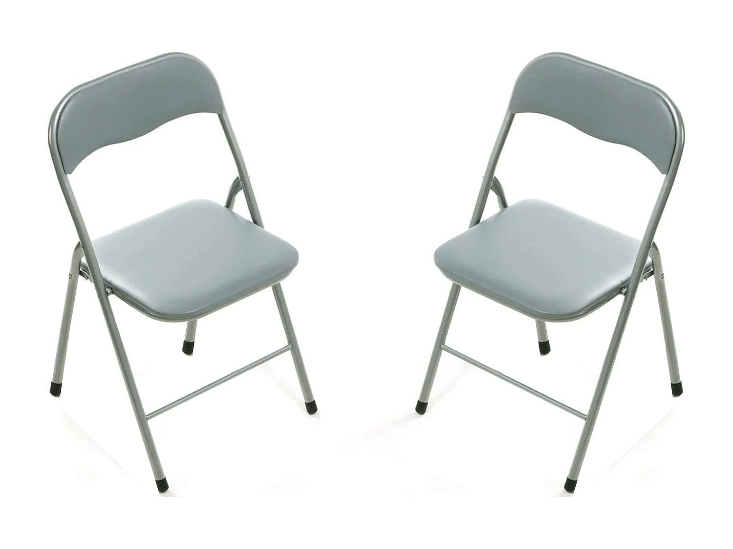 MilaniHome.it - Set Di 2 Sedie Pieghevoli Slim Grigio Chiaro Opache Struttura Grigia Per Interno Sala Da Pranzo Salotto Cucina Ufficiodi coloreGrigio