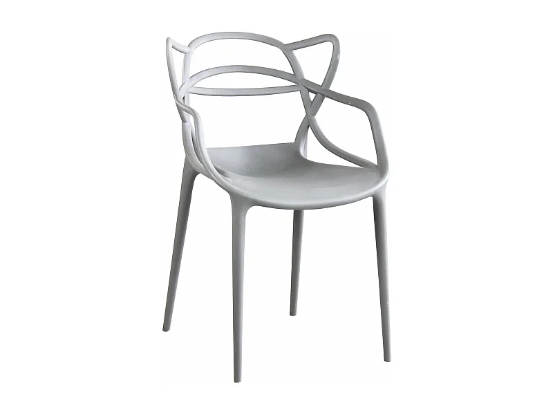 MilaniHome.it - Sedia In Polipropilene Plastica Grigia Di Alta Qualità Di Design Per Interno E Giardino Stile Moderno Per Sala Da Pranzo, Cucinadi coloreGrigio