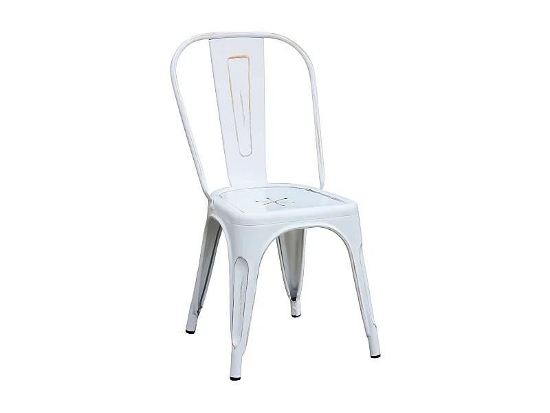 MilaniHome.it - Sedia In Metallo Di Design Moderno Industrial Vintage Per Sala Da Pranzo Bar Ristorante Soggiornodi coloreBianco