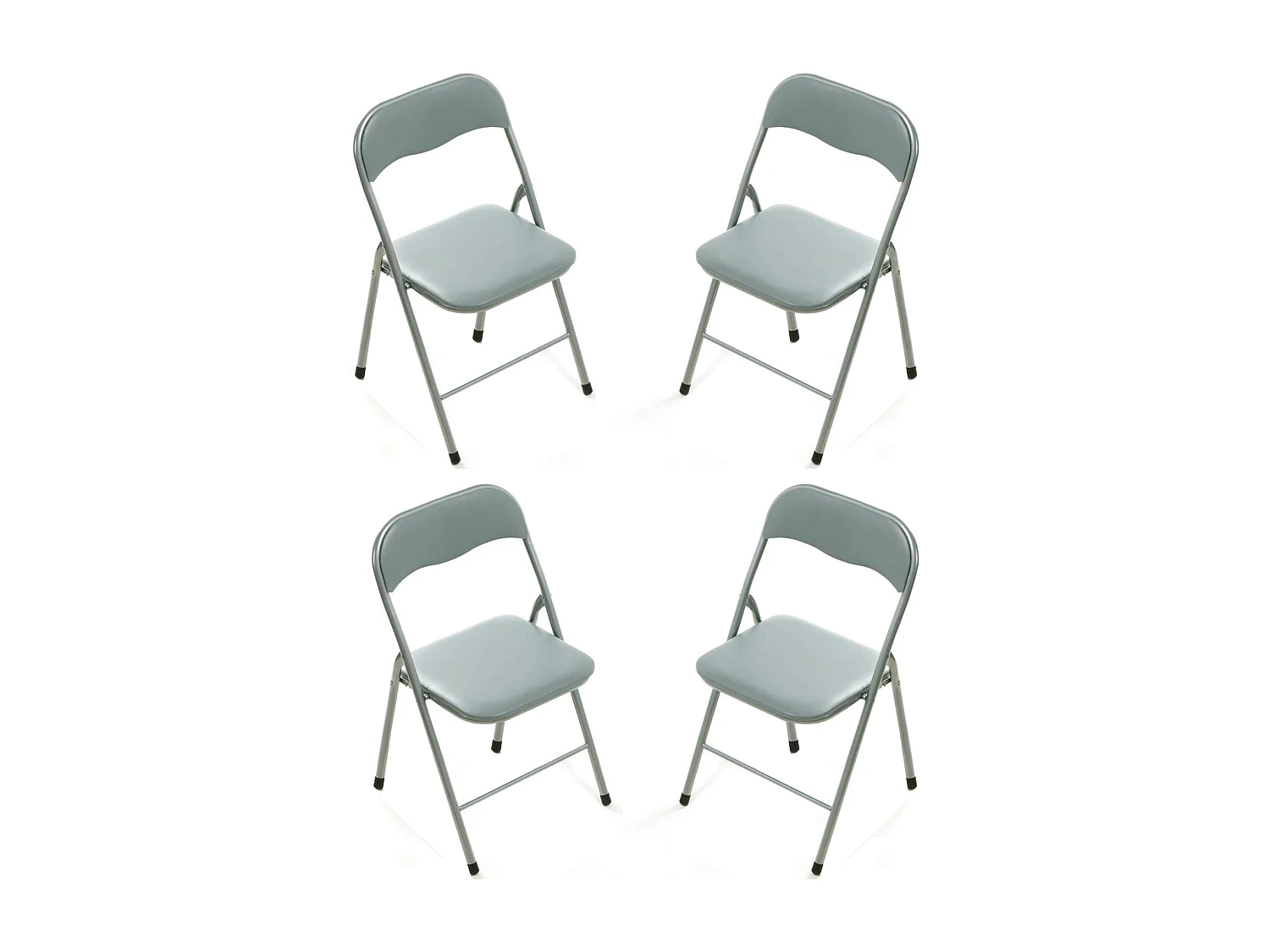 MilaniHome.it - Set Di 4 Sedie Pieghevoli Slim Grigio Chiaro Opache Struttura Grigia Per Interno Sala Da Pranzo Salotto Cucina Ufficiodi coloreGrigio