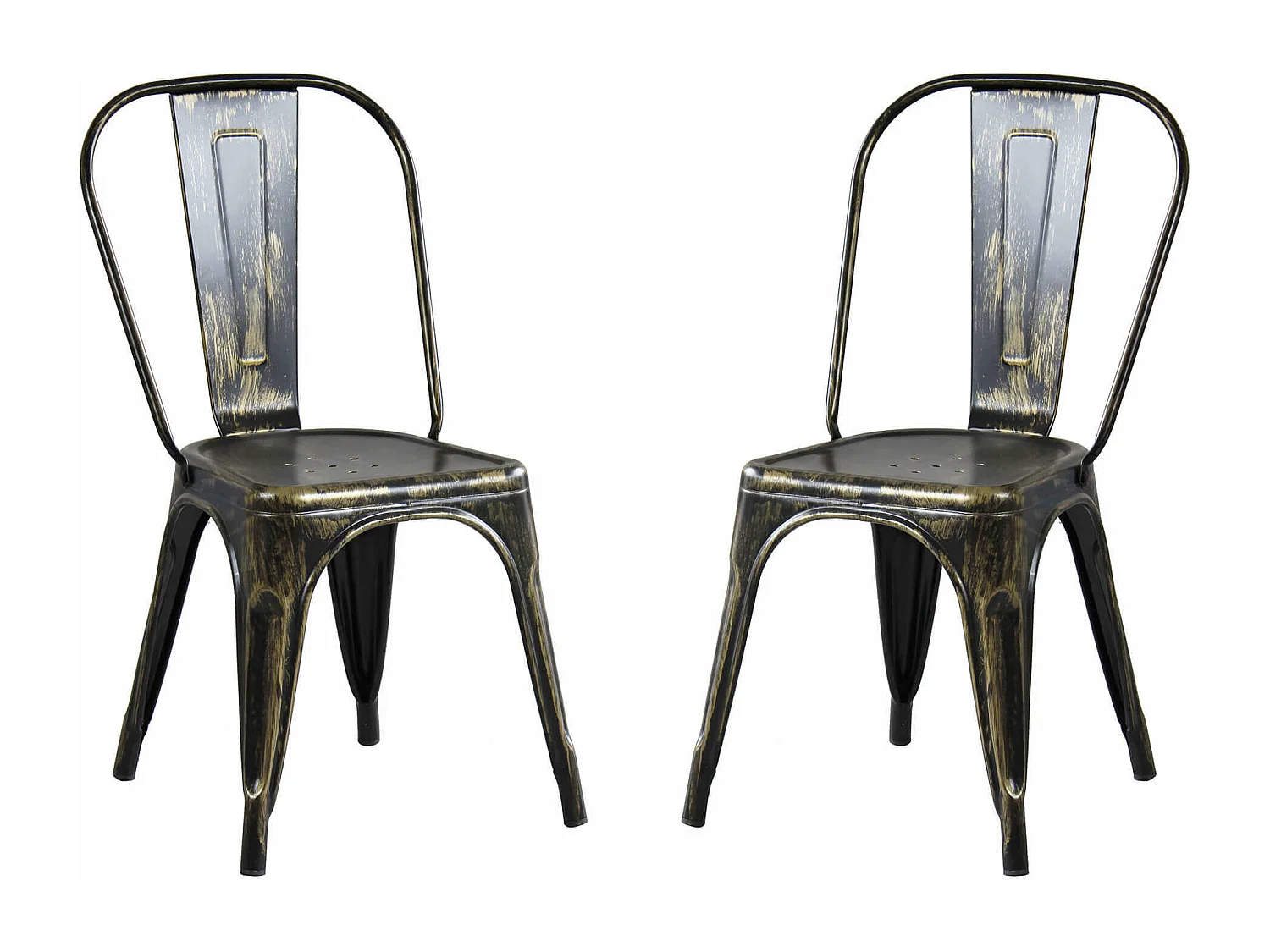 MilaniHome.it - Set Di 2 Sedie In Metallo Di Design Moderno Industrial Vintage Ossidato Per Sala Da Pranzo Bar Ristorante Soggiornodi coloreOro