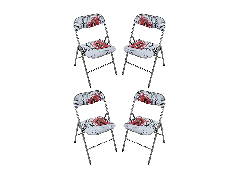 MilaniHome.it - Set Di 4 Sedie Slim Pieghevoli Londra Di Design Con Comoda Imbottitura Nella Seduta Per Ospiti, Ufficio, Casadi coloreLondra