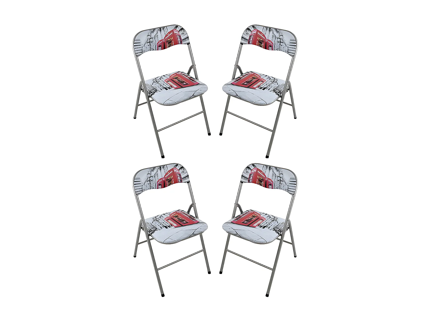 MilaniHome.it - Set Di 4 Sedie Slim Pieghevoli Londra Di Design Con Comoda Imbottitura Nella Seduta Per Ospiti, Ufficio, Casadi coloreLondra