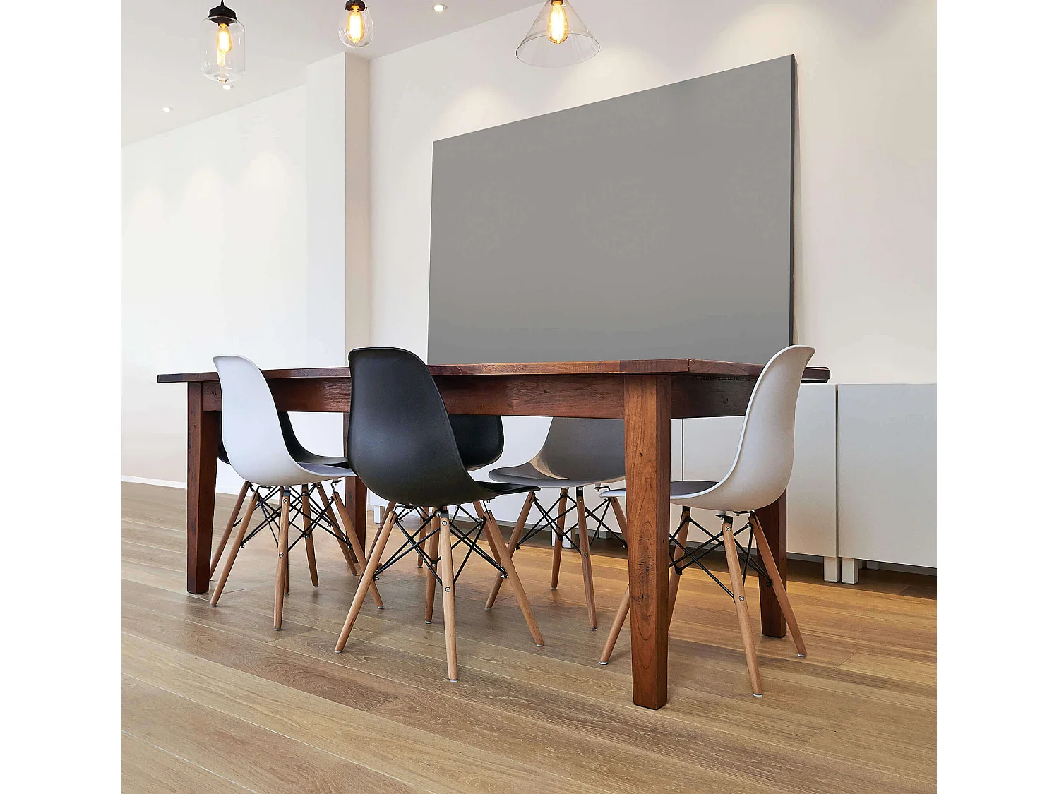 MilaniHome.it - Sedia Moderna Di Design Grigia In Abs Con Gambe In Legno Per Casa Ufficio Studio Sala Da Pranzo Cucina Bar Ristorantedi coloreGrigio